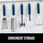 GORILLA GRIP Patented BPA-Free Sharp Stainless Steel Swivel Vegetable Peeler, Comfortable Handle Potato Peelers, Smooth Peeling, Peel Carrots Apple, Includes Blade Cover, Kitchen Tool, Blue