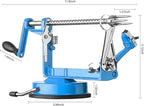 Apple Peeler, Slicer Corer Potato Peelers 3 In 1, Stainless Steel Heavy Duty Suction Cup Base And 7 Extra Blades (Blue)