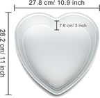 10 Inch Heart Shaped Cake Pan,Deep 3 Inch, Aluminum Heart Cake Tin, Heat-Resistant Baking Cake Pan for Wedding, Party, Family Occasions, Chocolate, Bread. (10 × 3 Inch)
