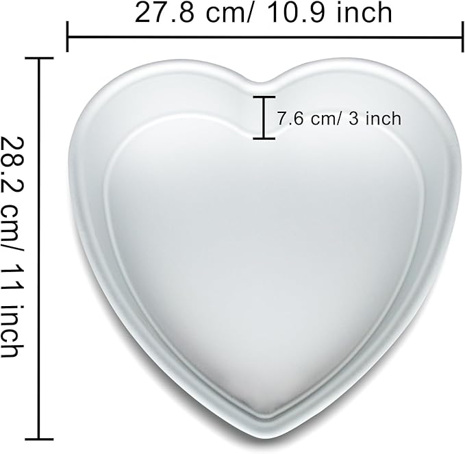 10 Inch Heart Shaped Cake Pan,Deep 3 Inch, Aluminum Heart Cake Tin, Heat-Resistant Baking Cake Pan for Wedding, Party, Family Occasions, Chocolate, Bread. (10 × 3 Inch)
