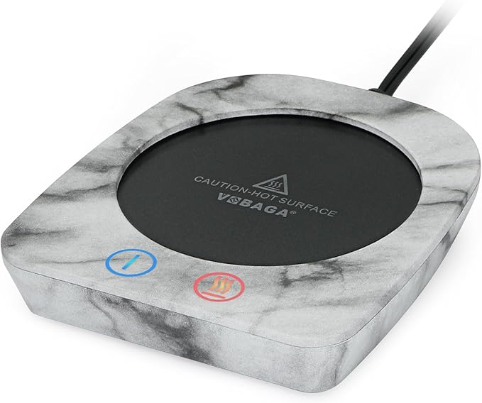 VOBAGA Coffee Mug Warmer with 3-Temp Settings, Coffee Cup Warmer with Auto Shut Off, Smart Mug Warmer for Travel Office Desk Candle, Coffee Warmer for Coffee Gifts Coffee Accessories for Women Men