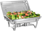 Chafing Dish Buffet Set, 8 Qt 1 Pack, Stainless Steel Rectangle Catering Warmer Server for Parties, Dinners, Catering, Buffet and Weddings