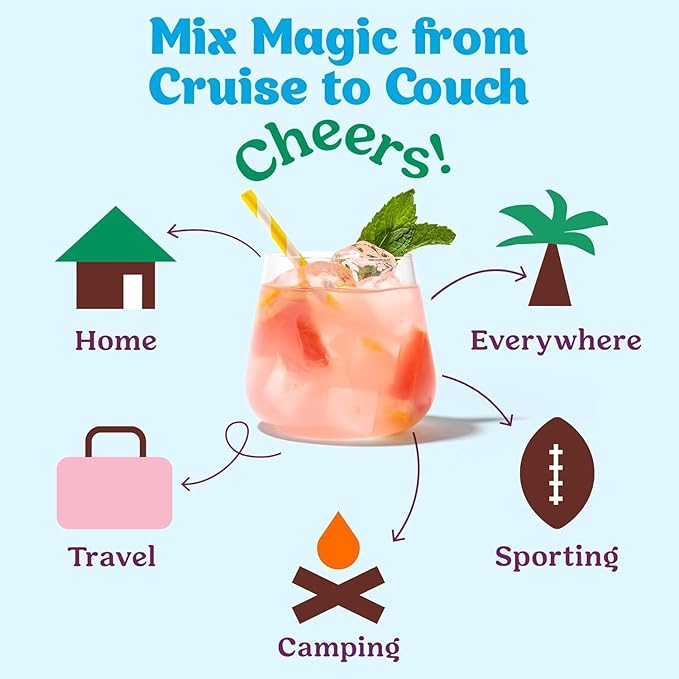 Craftmix Variety Pack, Makes 24 Drinks, Skinny Cocktail Mixers, Mocktails Non-Alcoholic Drinks - Made With Real Fruit - Vegan Low-Carb, Low-Sugar, Non-GMO, Dairy Free, Gluten Free, Easy to Mix