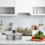 DECHOUS Egg Poacher Pan Nonstick 4 Eggs Stainless Steel Food Steamer Pot With Detachable Cups & Lid For Breakfast And Meal Prep