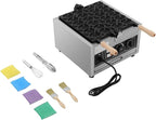 1800W Commercial Egg Bubble Waffle Maker, 12 Grids Electric Waffle Maker Non-Stick Stainless Steel Belgian Waffle Iron w/Time & Temper Adjustable|180°Rotating, Large Waffle Machine for Restaurant