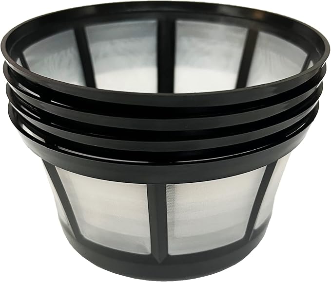 GoldTone Brand Reusable 8-12 Cup Basket Filter | Reusable Basket Coffee Filter Nylon Mesh fits Mr. Coffee, Black + Decker, Proctor Silex (4 Pack)