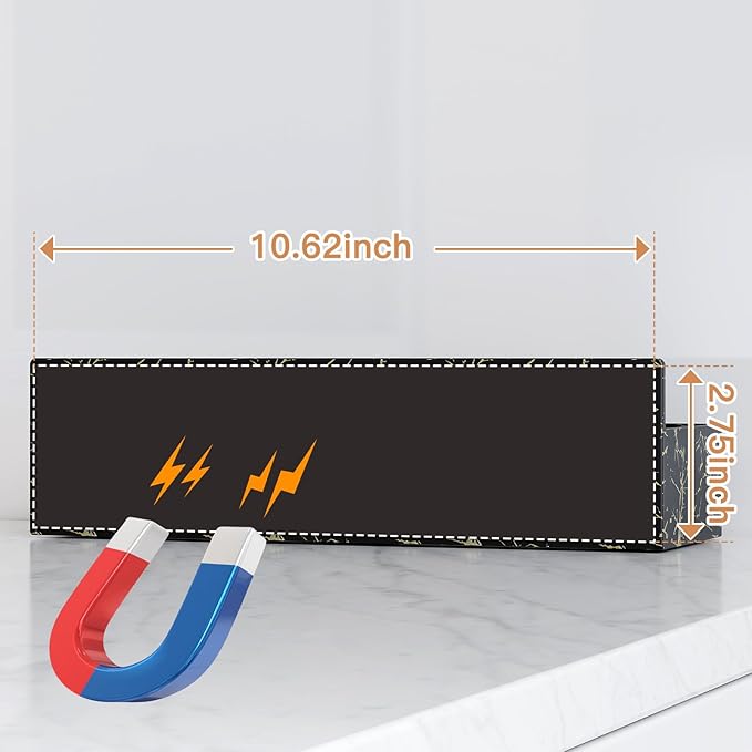 Magnetic Spice Rack for Refrigerator, Kitchen Organizer and Storage Shelf, Black Gold(4 Pack)