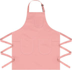 Unisex Apron with Pockets for Cooking, Salon & Art - 100% Cotton Adult Kitchen, Chef, Stylist Apron