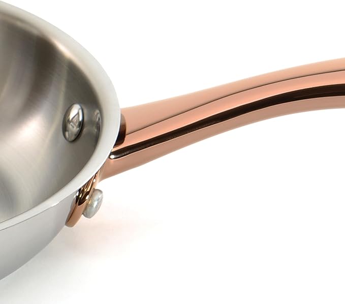 BergHOFF Ouro Gold 18/10 Stainless Steel 3Pc Cookware Set With Glass Lids for Starters Induction Pots and Pans PFOA-free, Rose Gold Handle