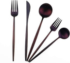 Gugrida 20-Piece 18/10 Stainless Steel Flatware Silverware, Luxury Dinnerware Set Travel Cutlery Tableware Include Knife Fork Spoon Service for 4,Healthy & Eco-Friendly Dishwasher Safe (Purple Matte)