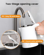 Electric Kettle Stainless Steel, 1.0L Small Water Boiler 1200W Fast Boiling, Double Wall Tea Kettle Pot Automatic Shut Off, Durable Coffee & Tea Maker/Warmer/Heater White