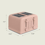 bella 4 Slice Toaster, 6 Setting Shade Control with Reheat & Cancel Buttons, Removable Crumb Tray, Anti Jam & Auto Shutoff, 900 Watt, Blossom