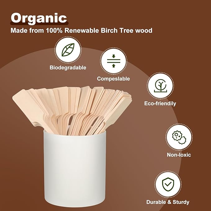 Bokon 600 Pieces 6.3 Inch Coffee Stir Sticks Wooden Kayak Paddle Shaped Sticks Coffee Stirrers Wood Wooden Stirrer Hot Cocoa Stir Sticks for Tea, Honey, Hot and Cold Drinks