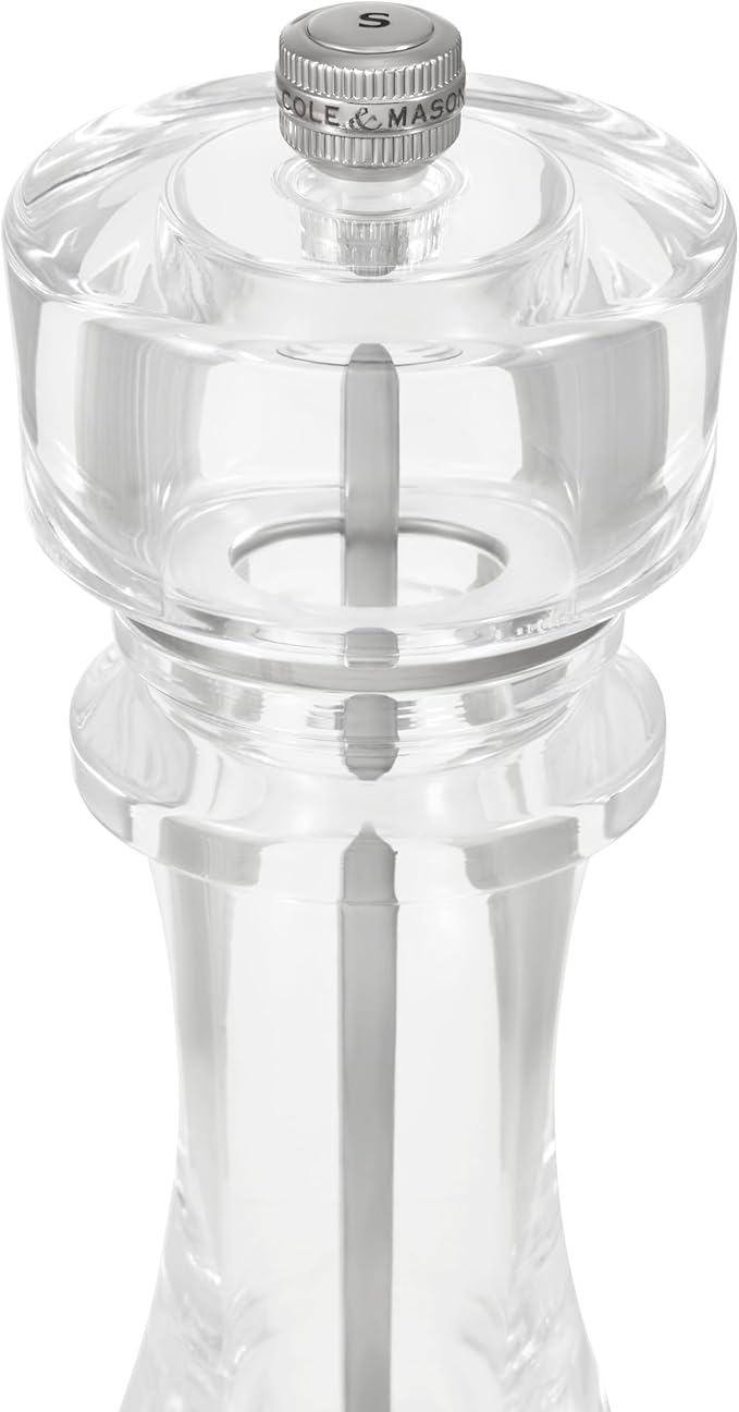 Cole & Mason London Refillable Spice Mill - Kitchen & Home Accessory - Table Salt Grinder - Salt Mill with Ceramic Mechanism - 12", Acrylic