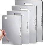 Titanium Cutting Boards for Kitchen - Dual-Sided Stainless Steel Cutting Board Hangable Design, Easy to Clean, Durable and Rust-Resistant for Meat, Vegetables & Fruits