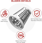 Updated Shredder Cheese Grater Attachment for KitchenAid Stand Mixers, Salad Machine with Vegetable Slicer, Salad Maker, Food Slicers Slicer Shredder Attachment with 3 Blades Dishwasher Safe