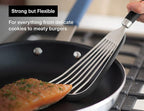 Misen Fish Silicone Spatula - Slotted Turner for Cooking - Perfect for Frying - Heat Resistant - Dishwasher Safe -1mm Thick Flexible Flipper - Soft Silicone Grip Handle for Easy Use