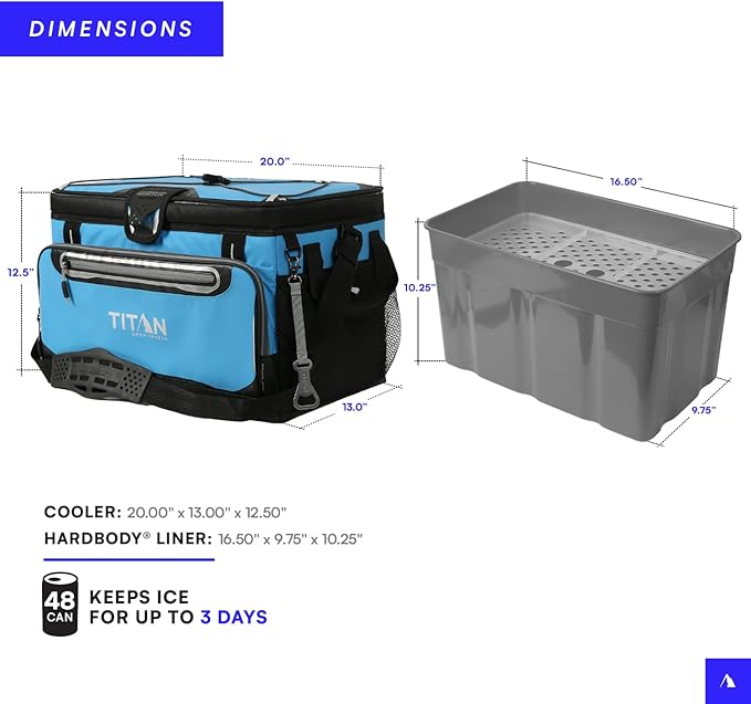 Titan by Arctic Zone 30 Can Zipperless Soft Cooler with HardBody Liner