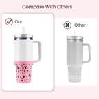 Christmas Boot for Stanley, Silicone Water Cup Bottom Protector Sleeve Accessories for Stanley Quencher H2.0 FlowState Tumbler 20oz/30oz/Stanley Adventure Quencher Tumbler 24oz (Pink)