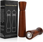 Wooden Salt and Pepper Grinder Set 10In,Salt and Pepper Grinder Refillable with Adjustable Ceramic Rotor, Easy Refill,Acacia Wood Pepper Grinder Manual,Salt and Pepper Shakers set 2-Pack