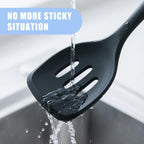 Kitchen Cooking Utensils Set Silicone Spatula Set-446°F Heat Resistant, Nonstick Black Cooking Set with Spatula, Spoon, Brush, Tongs Cooking Tools for New Kitchen/Home Essentials(32PCS)