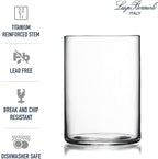 Luigi Bormioli Top Class 15.25 oz All Purpose Glasses - Set of 6 Durable Lead-Free Crystal Drinkware with Reinforced Rims & Minimalist Design - Elegant Glassware for Home or Bar Use