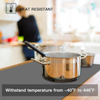 2MM Thick Silicone Countertop Mat, 35.4"x 23.6" Silicone Mats for Kitchen Counter, Nonslip Heat Resistant Mat, Large Kitchen Counter Mats, Waterproof Countertop Protector, Dark Gray