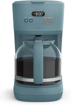 bella 12 Cup Programmable Coffee Marker, Reusable Dishwasher Safe Accessories, Easy LCD diaply, Auto Shutoff, 900 watt, Surf