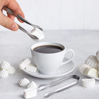 JCREN 12 Pack Serving Tongs, Small Serving Utensils for Catering, Food-Grade 304 Stainless Steel Serving Tongs Appetizer Tongs for Tea Party Coffee Bar Taco Bar, 4" Mini Kitchen Tongs - Silver