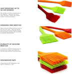 10" Silicone Pastry Basting BIG SIZE Brushes Heat Resistant BPA Free for BBQ Grill Barbecue & Kitchen Baking Cooking Marinating Oil Brushes Soft Bristles Long Handle (3, 10 Inches)