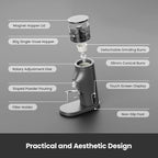 Electric Conical Burr Coffee Grinder, Coffee Bean Grinder with Smart 60S Timer, 60 Precise Adjustable Grind Settings for Espresso, 2-12 Cup, Easy to Clean, Durable & Quiet, G9010B Grey