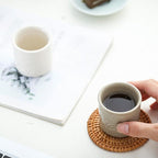 Ceramic Espresso Cups Set of 2 or 4, 3.4 Oz Espresso Mugs, Demitasse Cups for Coffee or Tea, Small Coffee Cups No Handles (white, 2)