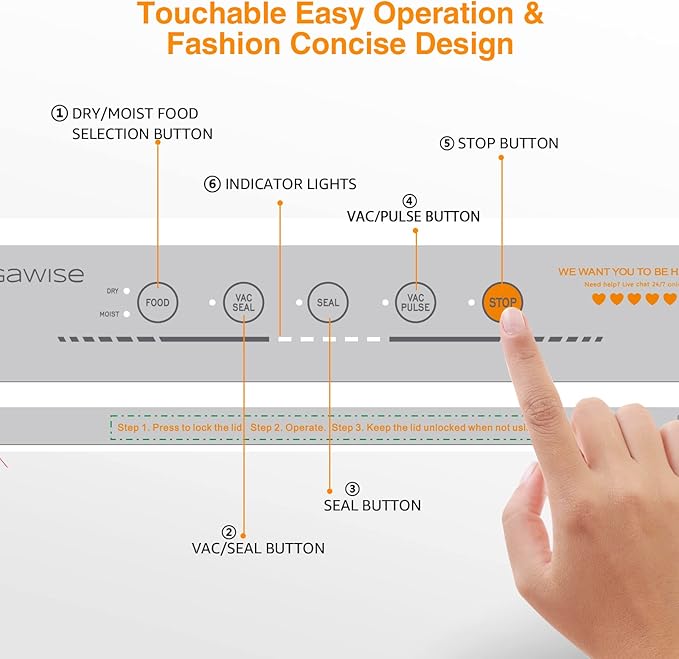 MegaWise Powerful but Compact Vacuum Sealer Machine (Silver)