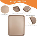 Baking Sheet Pans,2 Pack Nonstick Baking Pans Cookie Sheet Brownie Pan,Bread & Cake Pan, Toaster Oven Tray Bakeware, Small Non stick Baking Tray, Heavy-Duty Bread Loaf Pan (11x9x1.2 Inches)