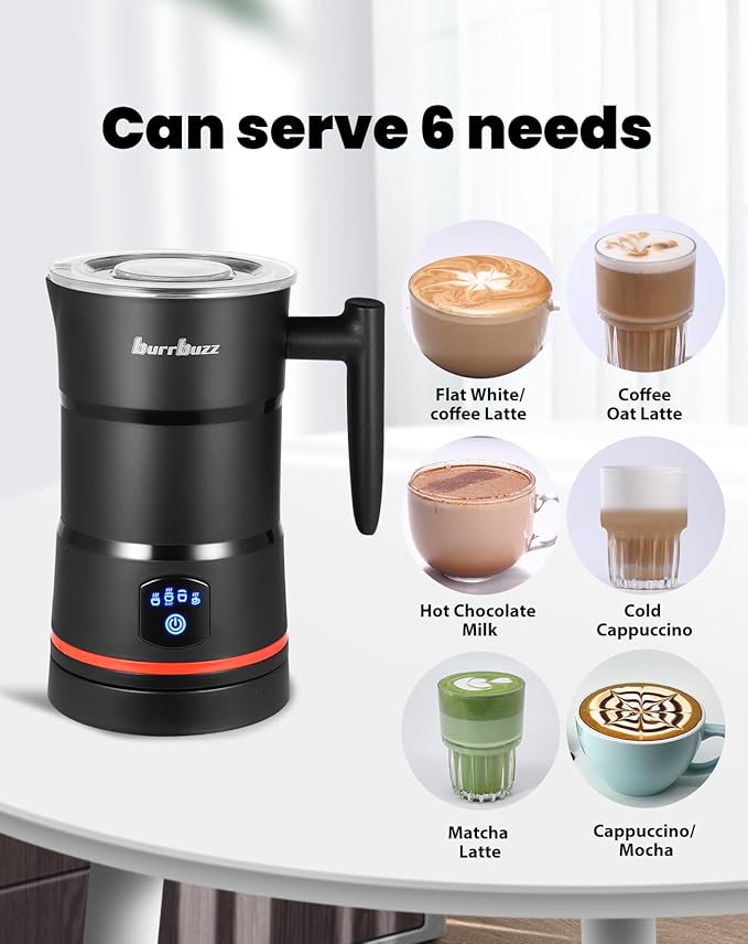 FB2 Pro Milk/Oat Milk Frother Hot Cold, Larger Capacity, Performance foam for Latte & Cappuccino, Makes 8 Drinks, 4-in-1 Milk Foamer, Intelligent Temp & Speed Control Electric Milk Steamer, White