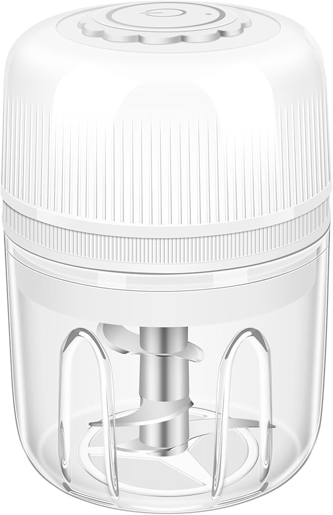 250ML Electric Garlic Chopper, Mini Portable Vegetable Chopper, Food Processor with USB Charging for Onion, Garlic, Chili, Ginger, Veggie