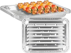 PARTY BARGAINS Aluminum Broiler Pans - 4 Pack, Heavy-Duty Disposable Grill Pans for Cooking, Roasting, BBQ, Picnic - (Max 240°C)