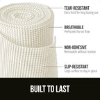 GORILLA GRIP powerGRIP Drawer Shelf and Cabinet Liner, Thick Strong Hold, Non-Adhesive Liners Protect Kitchen Cabinets and Cupboard, Bathroom Drawers, Easy Install, Breathable Mat, 24" x20' Snow White