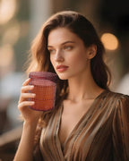 18PCS Plastic Hobnail Drinking Glasses - 14 Oz Burgundy Vintage Glasses Drinkware - Disposable Beaded Cups for Beer, Whiskey, Juice, Cocktail, Wine, Party