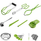 VEVOR Canning Supplies Starter Kit, 9 Pieces Stainless Steel Water Bath Canning Kit for Beginners, Canning Tools Set: Ladle, Measuring Spoon & Cup, Funnel, Tongs, Jar Lifter, Jar Wrench