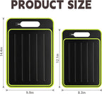 Cutting Board Double Sided,2 Pcs Vegetable Board With Sharpening Stone,Large Size+Small Size,Food Grade Stainless steel and Wheat straw PP Material,Eco-Friendly and Easy to Clean (khaki)