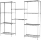 SINGAYE Shelf Wire Shelving Adjustable Storage Shelves Rack Standing Units for Kitchen Closet Laundry Bathroom Organizers Metal Pantry Narrow Mesh Gaps 12" D x 22" W x 59" H Gray