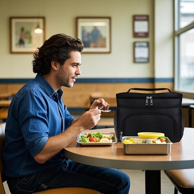 24 Cans/15L Insulated Lunch Bag for Women Men Adults Fit and Fresh Lunchbox Containers Soft Lunch Tote Cooler Bag for Work Home Outdoor Travel Hiking Picnic Beach with Adjustable Straps