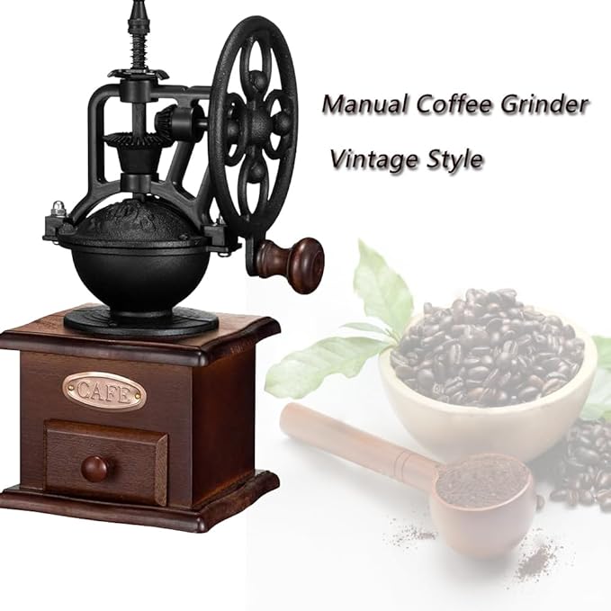 Manual Coffee Grinder,Hand Coffee Grinder,Coffee Bean Grinder Coffee Grinders For Home Use Vintage Wooden Coffee Decor Retro Coffee Maker
