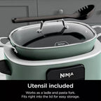 Ninja Foodi PossibleCooker PRO MC1000 8.5Qt Multicooker 8 in 1 Slow Cooker, Dutch Oven, Steam Bake Roast Sear Sauté Bread Maker Warmer, Glass Lid, Integrated Spoon, Nonstick (Sage Green)