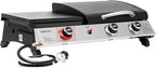 Royal Gourmet PD1305H 3 Burner Propane Gas Grill and Griddle Combo with Lid, 3-in-1 Grill Griddle Combo with 29,000 BTUs Output for Outdoor Cooking, 364 Sq. In. Cooking Area, Silver & Black