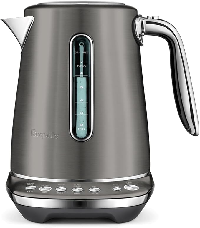 Breville BKE845BST Smart Kettle Luxe Water Heater, 7 Cup, Black Stainless Steel