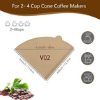 Coffee Filters,200 Count Disposable Coffee Paper Filters, Size 04 Unbleached Cone Filters 2-4 Cup, Filters For Pour Over and Drip Coffee Maker (200, V02)