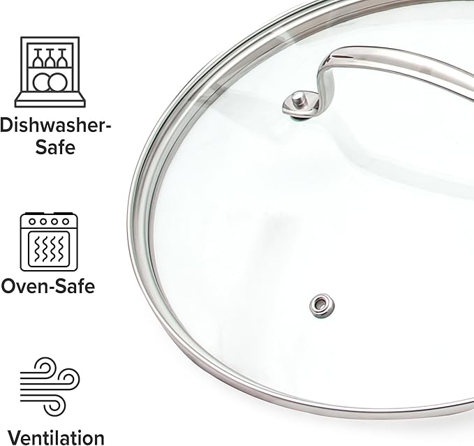 Nuwave 12pc Forged Lightweight Cookware Set, G10 Healthy Duralon Ceramic Ultra Non-Stick Coating, Vented Tempered Glass Lids, Stay-Cool Handles, Induction-Ready & Works on All Cooktops, PFAS Free