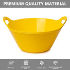 Tiawudi 2 Pack Snack Bowls (4.9L Large), Plastic Serving Bowls for Party, Large Bowls with Handles for Kitchen, Fruit, Cereal, Candy, Salad and Chip, Microwave Safe